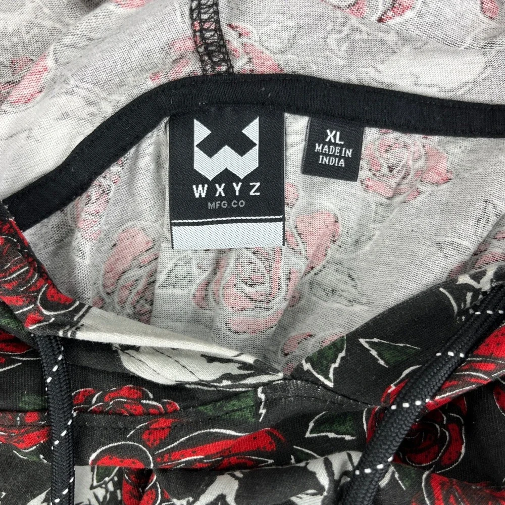 Skulls and roses death punk‎ rock/roll Short Sleeve Hoodie Men/Women XL Black